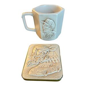 Dale Earnhardt NASCAR 50th Anniversary 3D Mug & Plaque Vintage 1998 Ceramic Coll